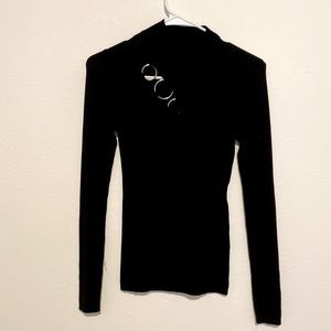 INC black sweater with metal accents
